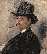 Wilhelm Leibl Portrait of Carl Schuch Sweden oil painting artist